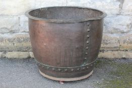 A Vintage Copper Fireside Log Storage Bin