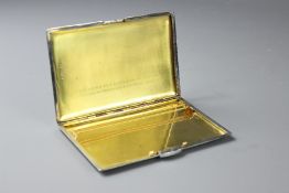 A Silver and 9ct Gold Inlaid Cigarette Case