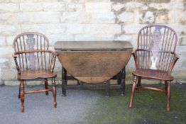 Antique Oak Drop Leaf Supper Table.