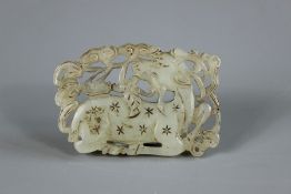 Antique Chinese White Jade Carving