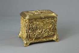 A Continental Fire Gilded Tea Caddy