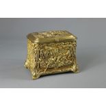 A Continental Fire Gilded Tea Caddy