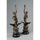 Two Bronze-Effect Figurines