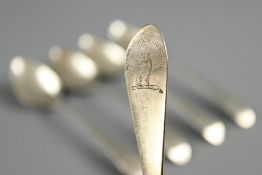 Five Georgian Scottish Silver Dessert Spoons