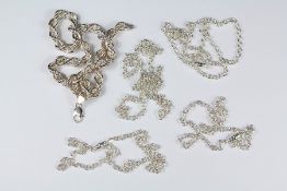 Four Contemporary Italian Silver Necklaces
