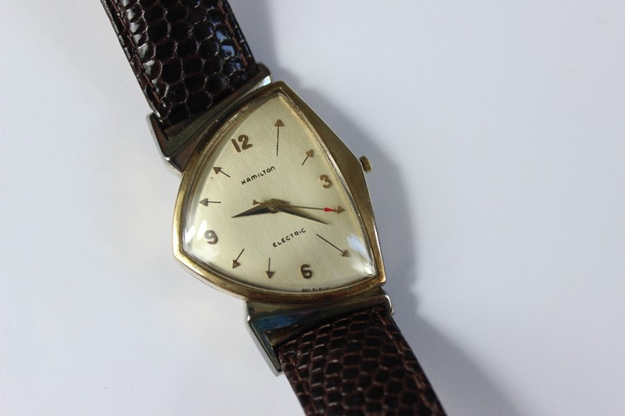 A Vintage Gent's Gold-plated Hamilton Electric Wrist Watch-pacer - Image 3 of 4