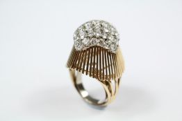 A Lady's Art Deco 14ct Yellow Gold Cocktail Ring