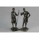 A Pair of Patinated Metal Figures