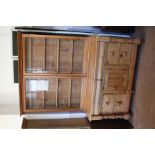 A Pine Sideboard and Display Unit