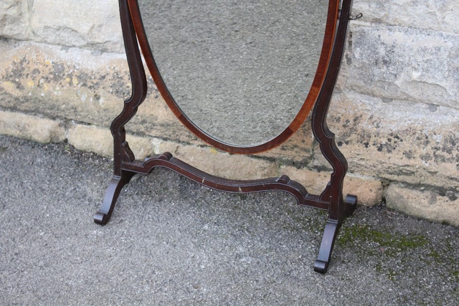 Antique Mahogany Shield-Form Dressing Table Mirror - Image 2 of 3