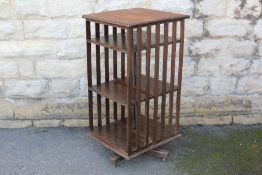 An Edwardian Oak Revolving Book Case