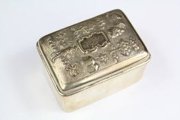 An Antique Chinese White Metal Tobacco Box