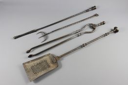 Antique White Metal Fire Irons