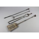 Antique White Metal Fire Irons