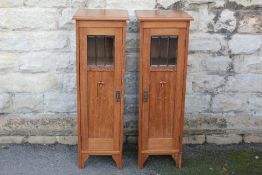 A Pair of Arts & Crafts Mahogany Cabinets