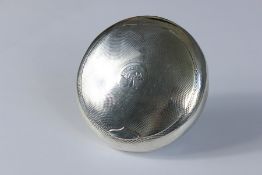 A Victorian Silver Circular Tobacco Box