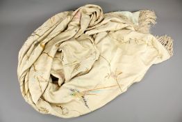 A 19th Century Silk Embroidered Piano Throw