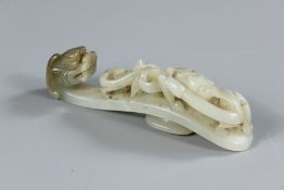 Antique Chinese White Jade Belt Loop