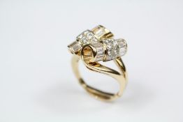 A Lady's 14ct Yellow Gold and Diamond Dress Ring