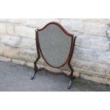 Antique Mahogany Shield-Form Dressing Table Mirror