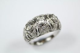 A Lady's Platinum and Diamond Russian Dress Ring