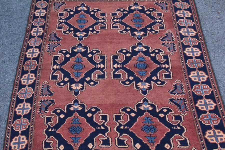 An Afghan Wool Carpet - Image 2 of 3