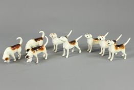 Eight Beswick Foxhounds