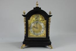 A Late 19th Century Ebonized Winterhalder and Hofmeier Mantel Clock