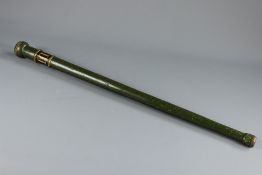 A Late Georgian Green Painted Tip Staff