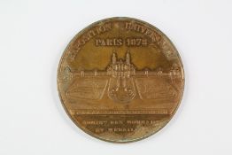 A Bronze Exposition Universelle Paris 1878 Medallion