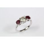 An 18ct White Gold Ruby and Diamond Ring