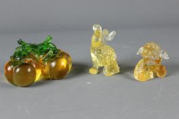 Two Chinese Glass Sculptures