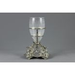 A 19th Century Swan Silver Plate and Cut Glass Epergne