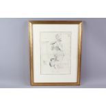 Dame Edna Clark-Hall (1879-1979) Pencil Sketch 'Boy with Flute'