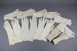 Seven Pairs of Cream Vintage Kid Gloves