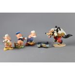 Walt Disney Porcelain Figurines Three Little Pigs