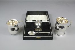 Two Silver Christening Mugs