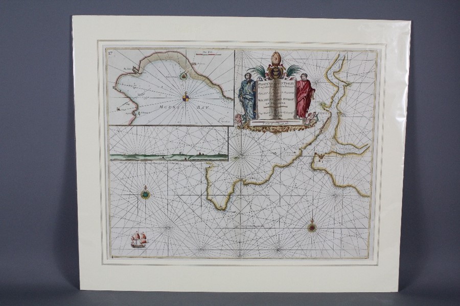 Nautical Coastal Chart - Captain Greenvile Collins Engraving