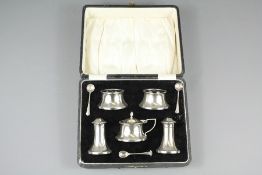 A Boxed George V Silver Cruet Set