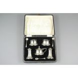 A Boxed George V Silver Cruet Set