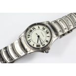 A Lady's Cartier Stainless Steel Santos Wrist Watch