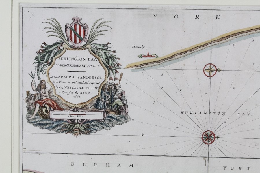 Nautical Coastal Chart - Captain Greenvile Collins Engravings - Image 5 of 6