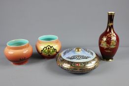 A Maling Porcelain Lidded Bowl