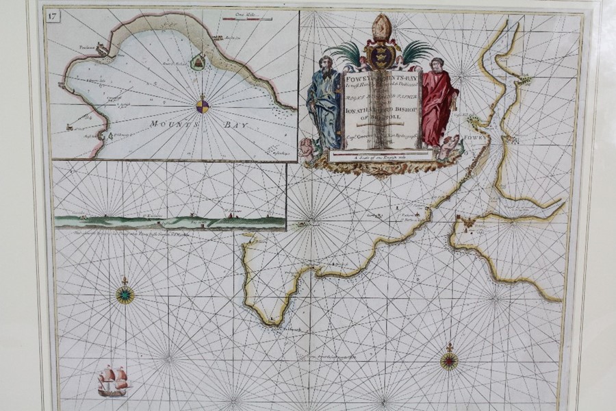 Nautical Coastal Chart - Captain Greenvile Collins Engraving - Image 2 of 4