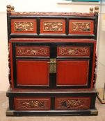 A Chinese Hardwood Red Painted Chest