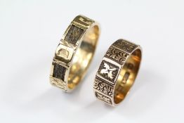 Antique 9ct Gold Mourning Band
