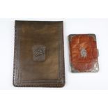 A Gent's Crocodile Leather and Silver Wallet