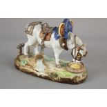 Continental Porcelain Figure of a Dray Horse