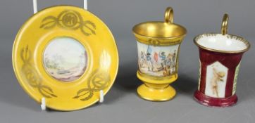 A French Porcelain Napoleonic Cup and Saucer