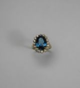 A Bespoke 9ct Yellow Gold Blue Topaz